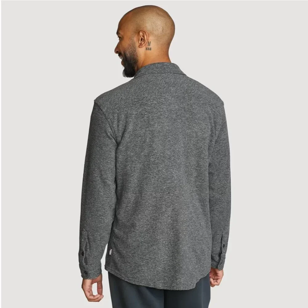 Eddie Bauer Men's Sweater Fleece Shirt Jacket Shacket Charcoal Medium NWT